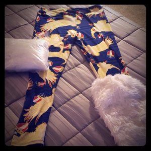 Colorful Leggings Chicken Pattern Sz Large Hip Chicken Leg Warmers  Included